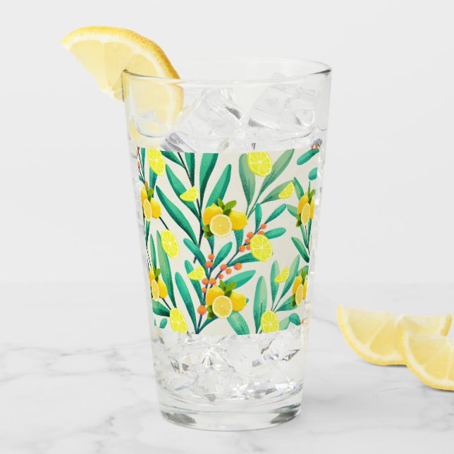 TROPICAL Citrus SOMMER FRUIT Flower Citon Slice Glaskopp (Framsida Ice)