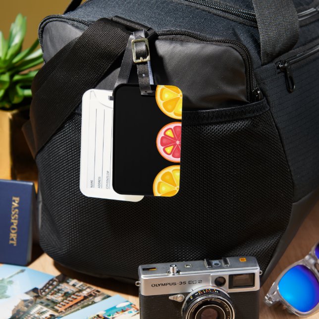 TROPICAL Citrus SOMMER FRUIT Orange Citons Slice Bagagebricka (Framsida & Baksida)