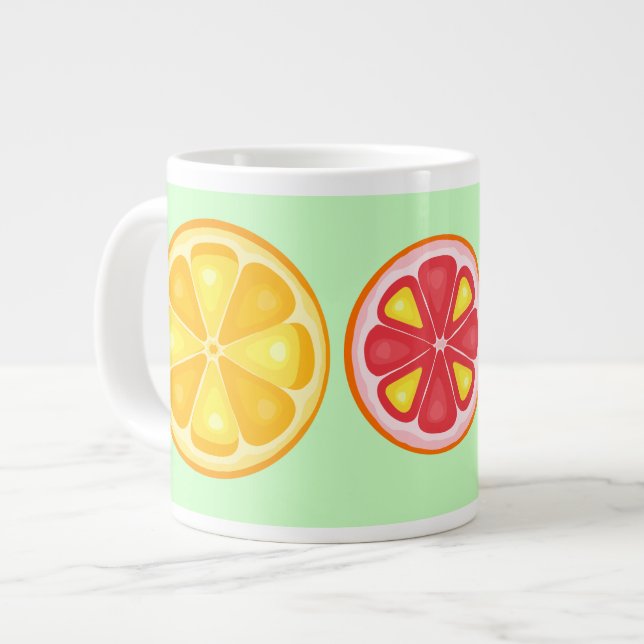 TROPICAL Citrus SOMMER FRUIT Orange Citons Slice Jumbo Mugg (Framsida vänster)