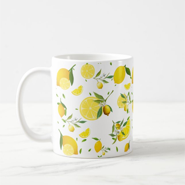 TROPICAL Citrus SOMMER FRUIT Orange Citons Slice Kaffemugg (Vänster)