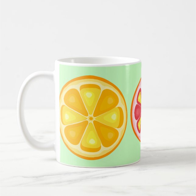 TROPICAL Citrus SOMMER FRUIT Orange Citons Slice Kaffemugg (Vänster)