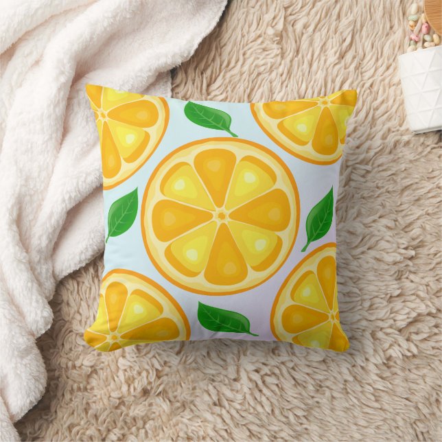 TROPICAL Citrus SOMMER FRUIT Orange Citons Slice Kudde (Filt)