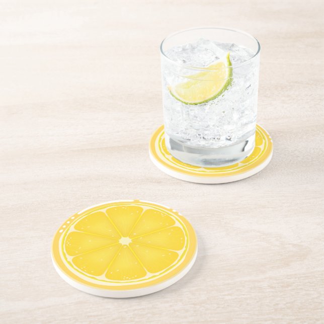 TROPICAL Citrus SOMMER FRUIT Orange Citons Slice Underlägg (Sidan)