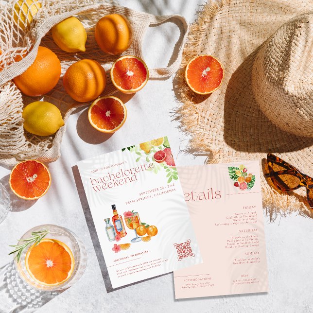 Tropical Citrus Spritz | Bachelorette Helg Inbjudningar (Skapare uppladdad)