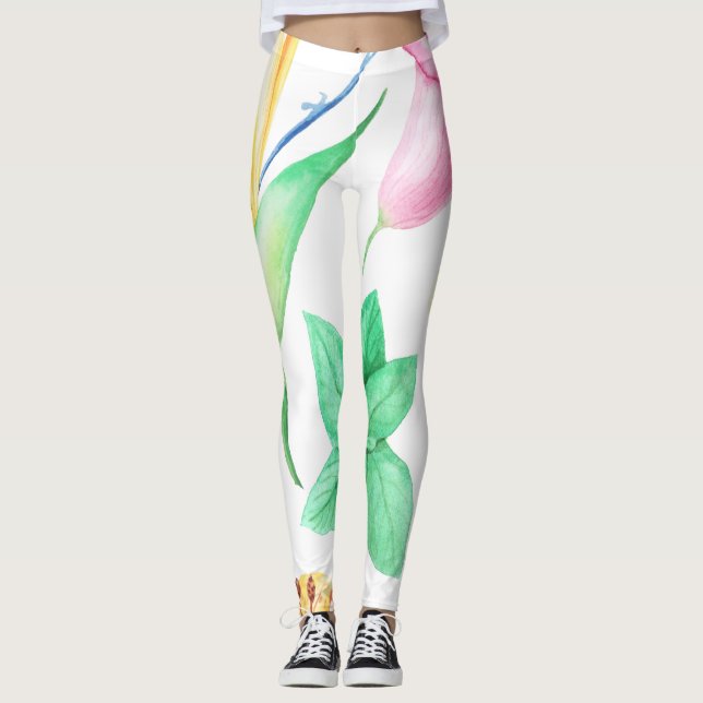 Tropical City Art Leggings (Framsida)