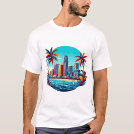 Tropical Cityscape Oasis T Shirt