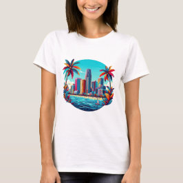 Tropical Cityscape Oasis T Shirt