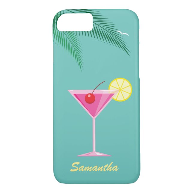 Tropical Cocktail iPhone 7 Fodral - turkos Case-Mate iPhone Skal (Baksida)