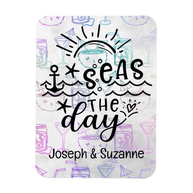 Tropical Cocktail Personlig Seas the Day Cruise Magnet (Vertikal)