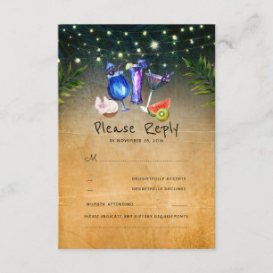 Tropical Cocktails Beach Wedding OSA Kort