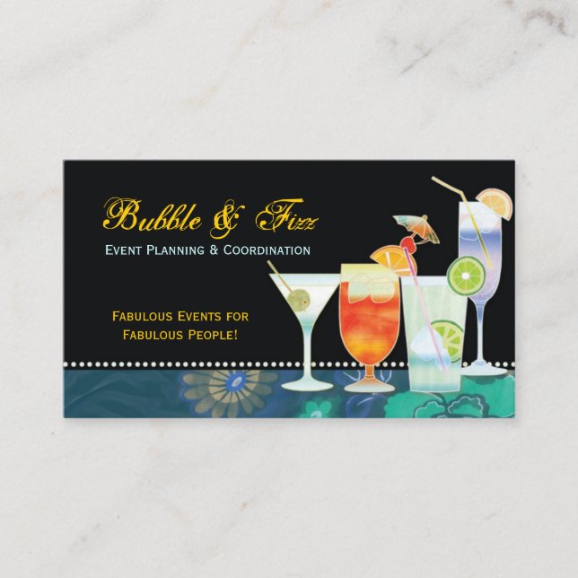 Tropical Cocktails Event Planner Visitkort (Framsida)