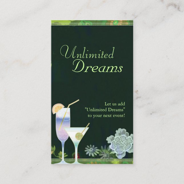 Tropical Cocktails Event Planner Visitkort (Framsida)