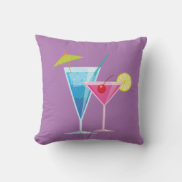 Tropical Cocktails Summer Pillow på Lila Kudde