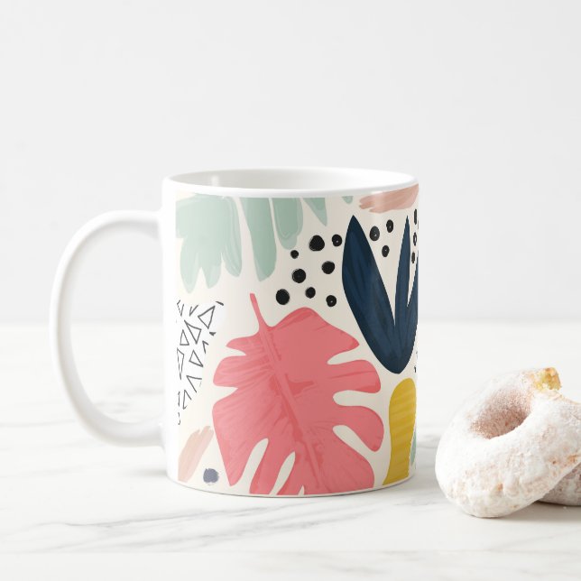 Tropical Collage, sommaren Mönster Kaffemugg (Med munk)