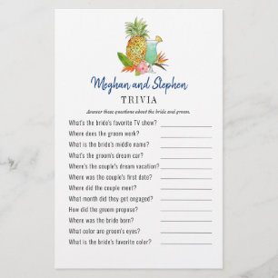 Tropical Couples Shower Trivia-spel