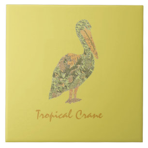 Tropical Crane Kakelplatta