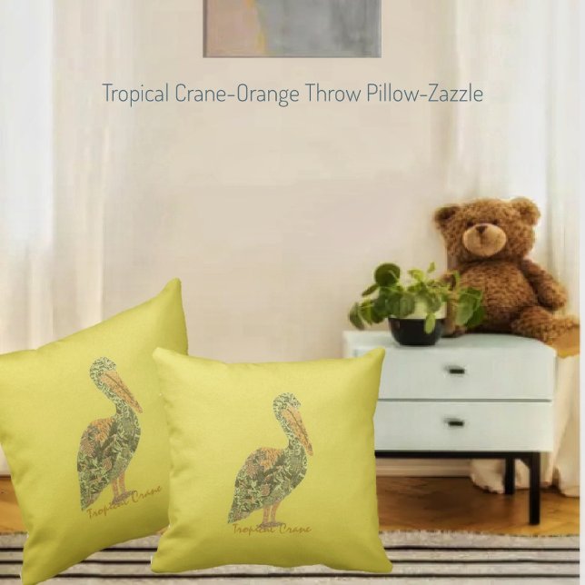 Tropical Crane Kudde (Skapare uppladdad)