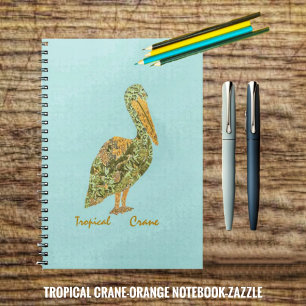 Tropical Crane-Orange Anteckningsbok
