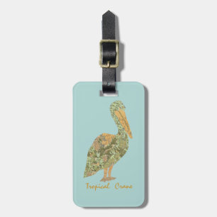 Tropical Crane-Orange Bagagebricka
