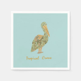Tropical Crane-Orange Pappersservett