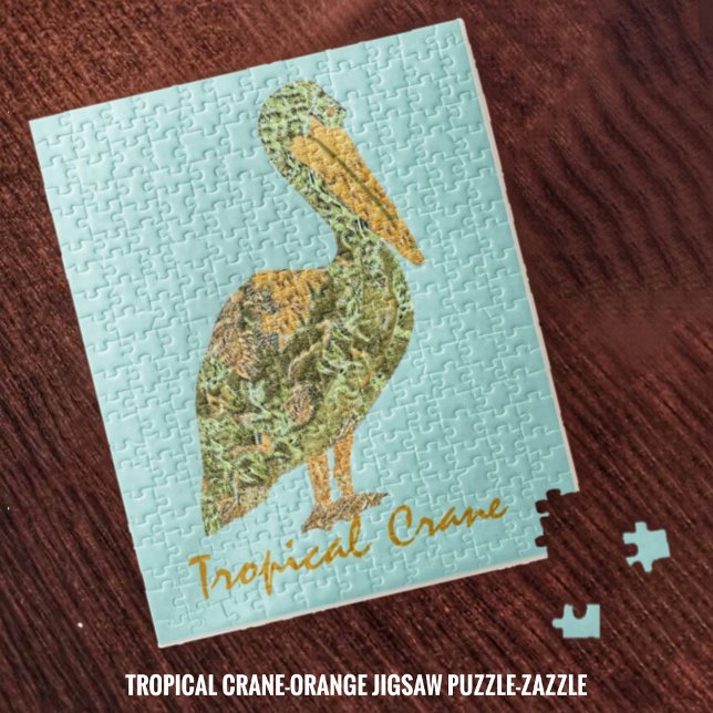 Tropical Crane-Orange Pussel (Skapare uppladdad)