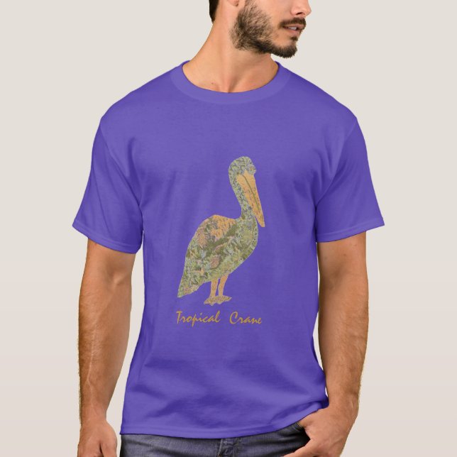 Tropical Crane-Orange T Shirt (Framsida)
