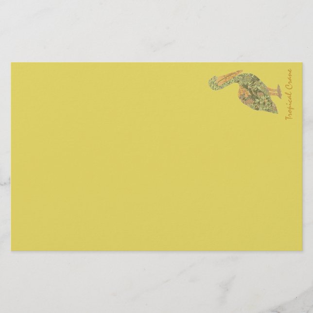 Tropical Crane Stationery Brevpapper (Framsida)