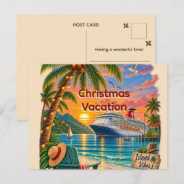 Tropical Cruise Sunset Vacation Island Vibes Helg Vykort
