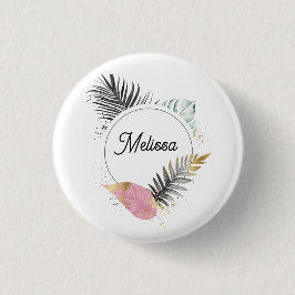 Tropical Custom Name Button Knapp