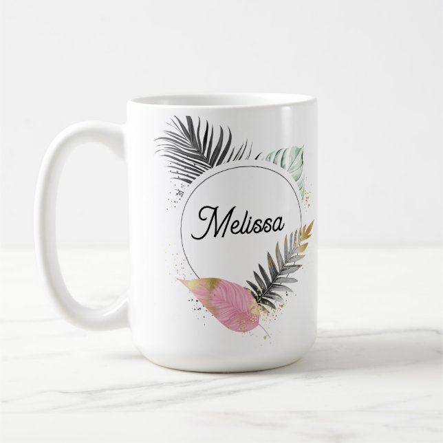 Tropical Custom Name Coffee Mug Kaffemugg (Vänster)