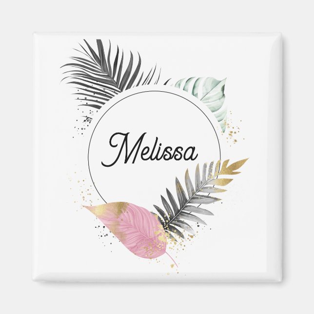 Tropical Custom Name Magnet (Framsidan)