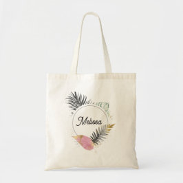 Tropical Custom Name Tote Bag Tygkasse