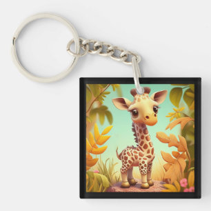 Tropical Cute Baby Giraffe Tecknad