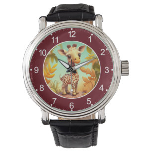 Tropical Cute Baby Giraffe Tecknad Armbandsur