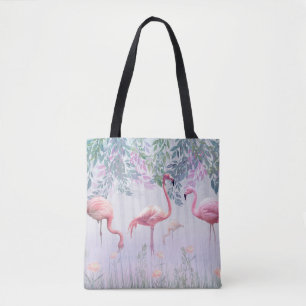 Tropical Cute Family Rosa Flamingos Tygkasse