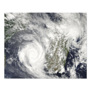 Tropical Cyclones Eric och Fanele 2 Fototryck