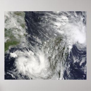 Tropical Cyclones Eric och Fanele Poster