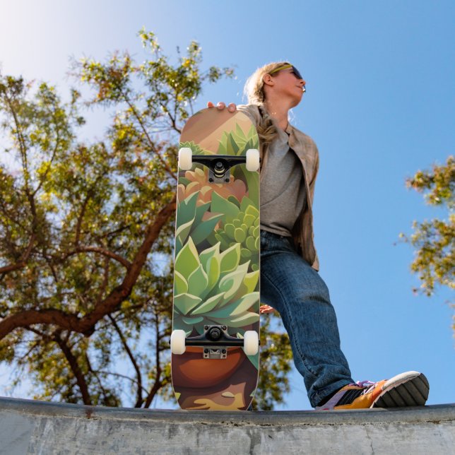 Tropical Desert Succulent Garden Mini Skateboard Bräda 18,5 Cm (Utomhus 1)