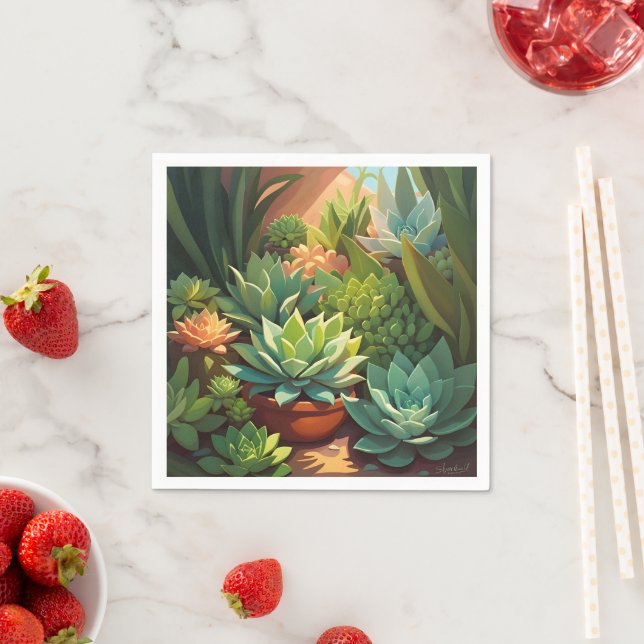 Tropical Desert Succulent Garden Pappersservett (Insitu)