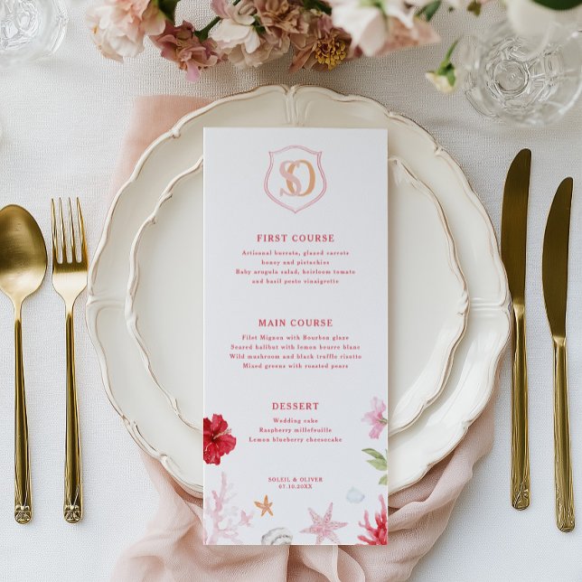 Tropical Destination Wedding Meny (Skapare uppladdad)