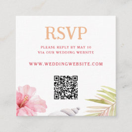 Tropical Destination Wedding QR Code  Tilläggskort