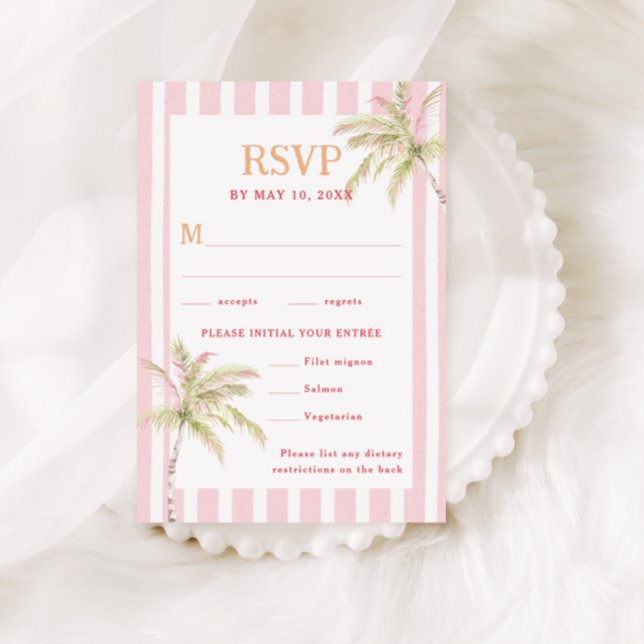 Tropical Destination Wedding RSVP OSA Kort (Skapare uppladdad)