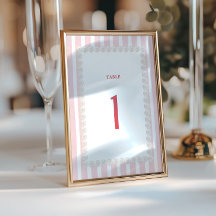 Tropical Destination Wedding Table Number