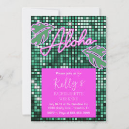 Tropical Disco Bachelorette Helg Neon Inbjudningar