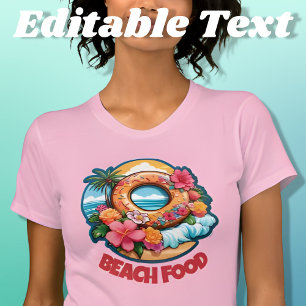 Tropical Donut Beach Food Editable T Shirt