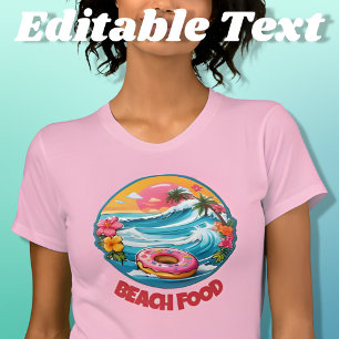 Tropical Donut Beach Food Editable T Shirt