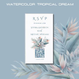 Tropical Dream-OSA-QR-kod för vattenfärg Visitkort