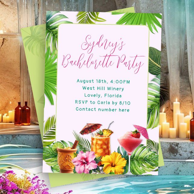 Tropical Drinks Bachelorette Party Inbjudningar (Skapare uppladdad)