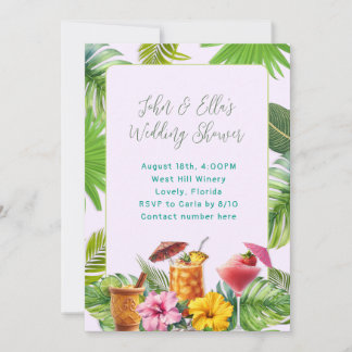 Tropical Drinks Couples Shower invitation Inbjudningar