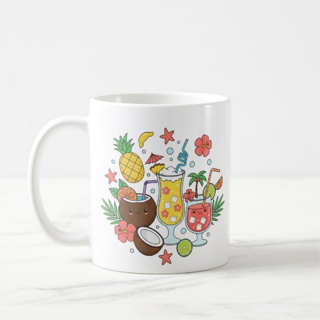 Tropical Drinks – Cute Summer Cocktail Mug Kaffemugg (Vänster)